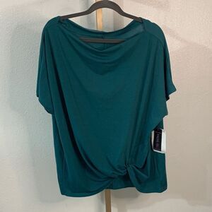 Chic Teal Short Sleeve Women's Top